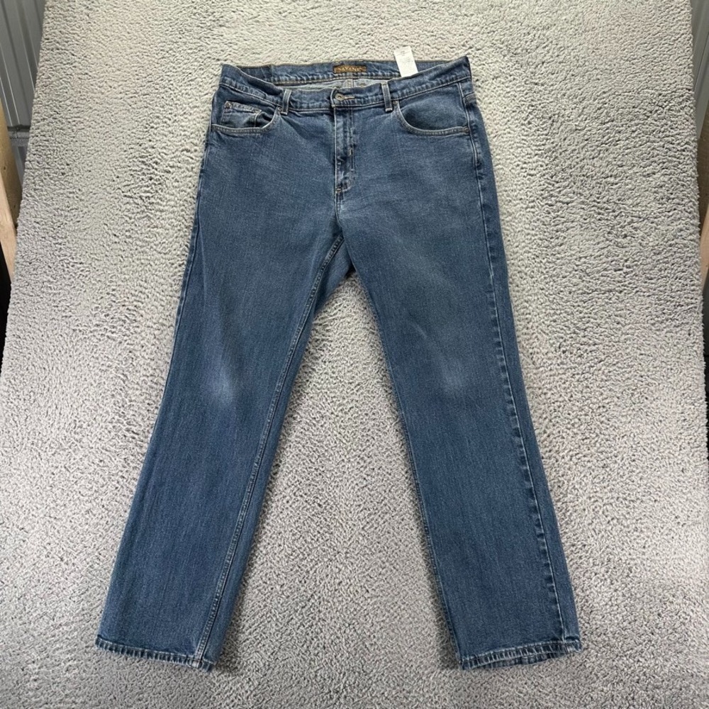 Savane Jeans Mens 38x32 Blue Straight Stretch Denim Workwear